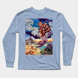 The Fisherman and the Genie - Arabian Nights, Rene Bull Long Sleeve T-Shirt